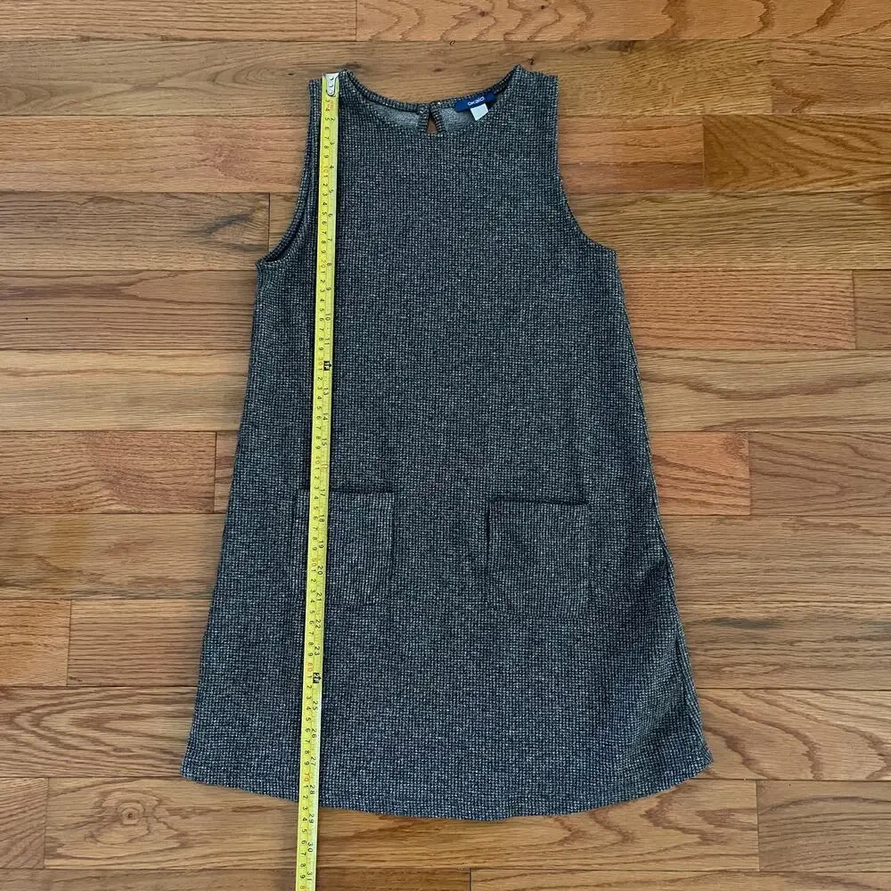 Okaïdi Girls 10 A/Y (140cm) Sleeveless Knit Dress Black Gray Casual Autumn
